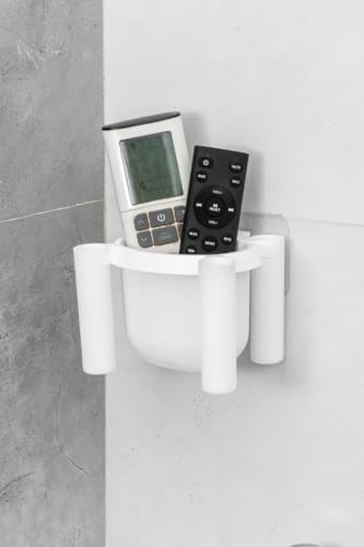 Image of RETAIL PARATPAR Wall Mounted Plastic Toothbrush Holder for Bathroom - Self-Adhesive Waterproof Toothbrush Stand & Storage Shelf - Multi-Use Bathroom Organizer for Toothbrush (Drainmax Holder 1 PCS)