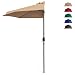Best Choice Products 9ft Steel Half Patio Umbrella w/Crank Mechanism - Tan