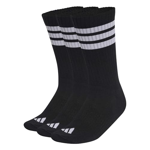 adidas Unisex 3Stripes Cushioned Sportswear Crew Socks 3 Pair Pack black/white/white 8.5-10