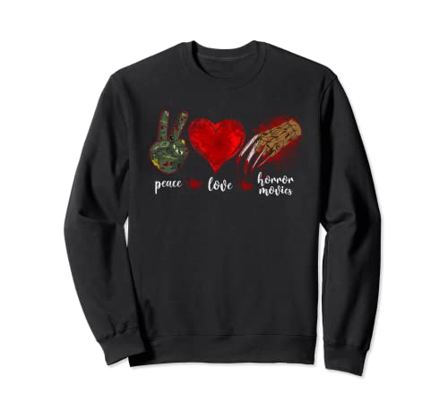 Películas de terror aterradoras, corazones, sangre, paz, amor, películas de terror Sudadera