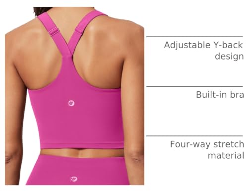 Image of IUGA Buttery Adjustable Workout Tank Tops Woman with Built in Bra Y Back Longline Sports Bra Athletic V-Neck Crop Tops