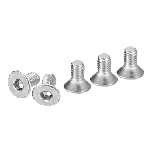 Image of DTGN M3-0.5 x 6mm Flat Head Socket Cap Screws, 100 Pack 304 Stainless Steel Hex Socket Flat Head Screws, Full Thread, Countersunk Bolts