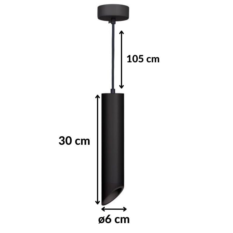 SILAMP Suspension Luminaire Biseautée GU10 IP20 30cm Noir