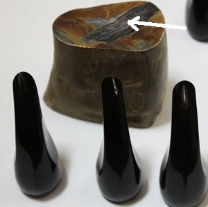 Amazon | 三線用爪（黒牛角まる型／Sサイズ） | 三線アクセサリ | 楽器