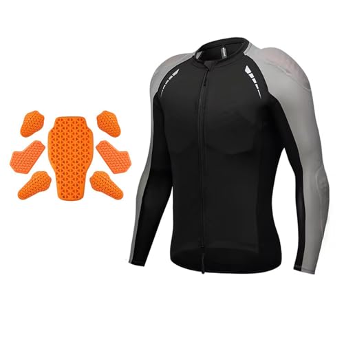 XFNWT Chaqueta de moto, chaqueta de protección integral para hombre con almohadillas suaves extraíbles con certificación CE, ropa de moto de malla transpirable para motocross, quad y moto,Grey-L