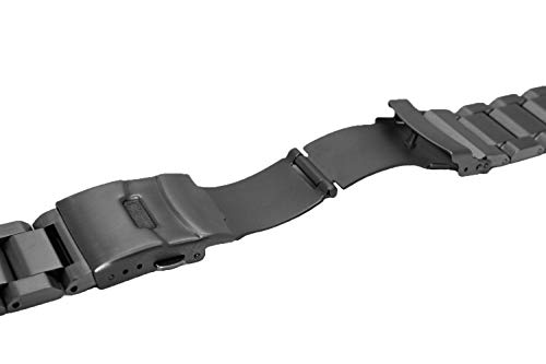 Sinaike SINAIKE-STEEL-17-20-BK 20Mm Black Matte Wristband Solid Stainless Steel Watch Band thumb #3