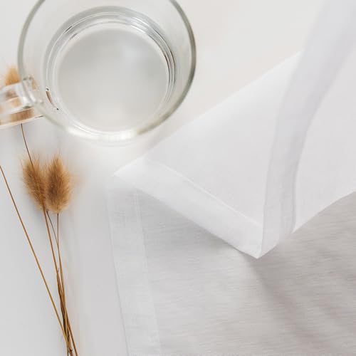 Image of White Sheer Tulle Curtains - 72 Inch Long, 2 Panel Sets, Rod Pocket, for Bedroom & Living Room