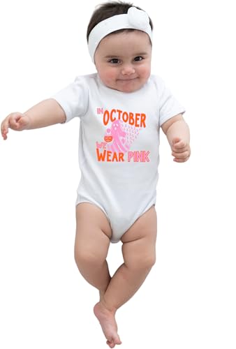 Go All Out in October We Wear Pink Breast Cancer Halloween Infant Creeper