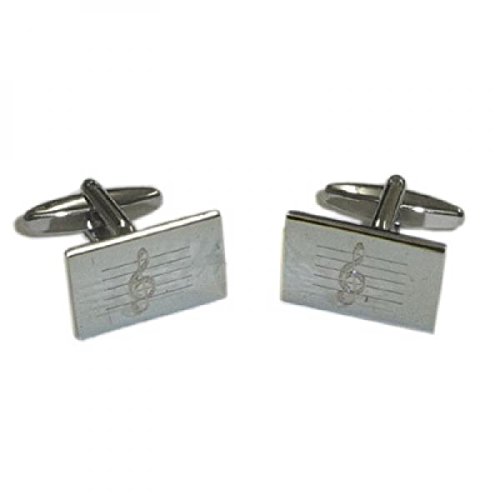Mancuernillas para hombre GTR Clave de Sol grabada miniatura 1