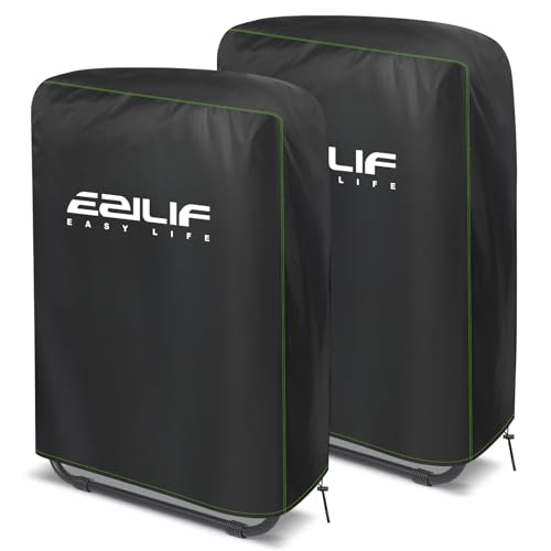 Ezilif Garden Chair Covers Waterproof 2PCS Oxford Garden Chair Covers Outdoor 70 x 110cm Windproof Anti-UV Dustproof Garden Folding Reclining Chair Cover with Drawstring and Storage Bag (2 Pieces)