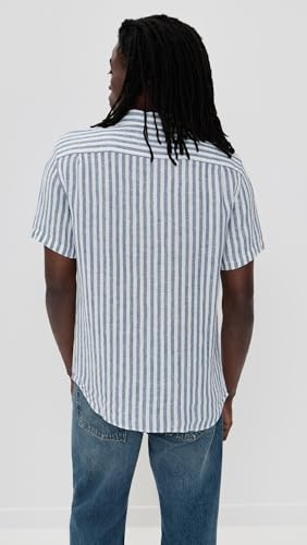 Faherty Men's Palma Basketweave Linen Short Sleeve Shirt3