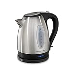 Hamilton Beach Electric Tea Kettle, Water Boiler & Heater, 1.7 Liter, Cordless Serving, 1500 Watts for Fast Boiling, Auto-Shutoff and Boil-Dry Protection, Stainless Steel (40880C)