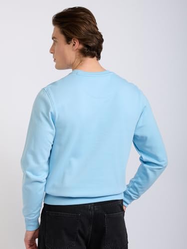 Image of Park Avenue Men Full Sleeve Slim Fit Print Pattern Cotton Polyester Blend Regular Neck Regular Neck Casual Sweatshirt