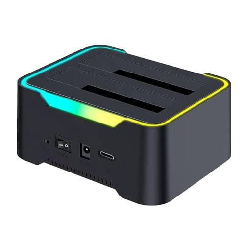 Image of Tobo Updated RGB SAtA to USB 3.1 Hard Drive Docking Station with Offline Clone, USB 3.1 to SATA I /II /III Dual Bay External SSD /HDD Dock for 2.5 /3.5 SATA HDD /SSD, with UASP,Hard Drive Duplicator