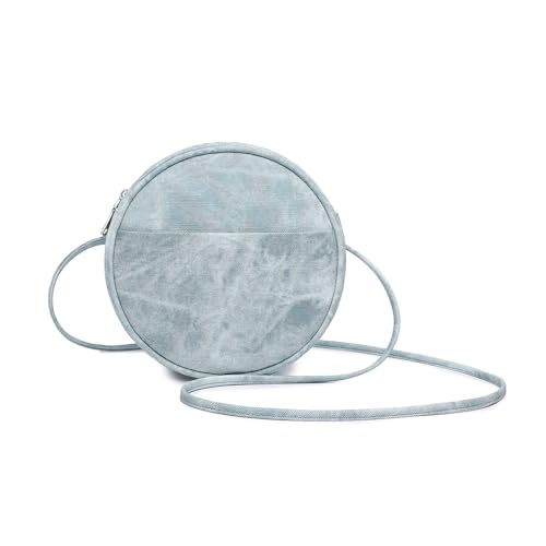 Image of Circle Crossbody Bag for Women NYLON Circle Purse with Zipper Adjustable Knot Shoulder Straps