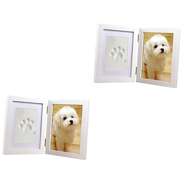 PATKAW 2Pcs Gedenkteken Fotolijst Huisdier Aandenken Fotolijst Huisdier Gedenkteken Geschenken Hond Fotolijsten Huisdier Gedenkteken Frames Hond Fotolijsten De Kat Ornamenten Inkt Pad