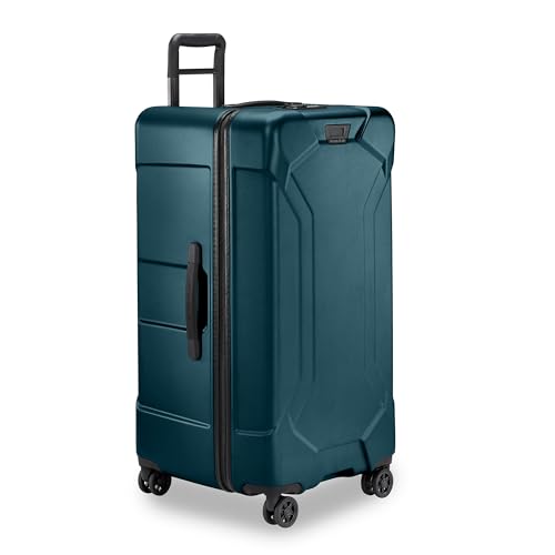 Image of Briggs & Riley 32 inch Extra Large Trunk Spinner - Checked Luggage for Travel, Suitcases with Wheels, Hardside Rolling Bag for Men & Women, Self-Repairing Zipper - Torq Collection, Ocean