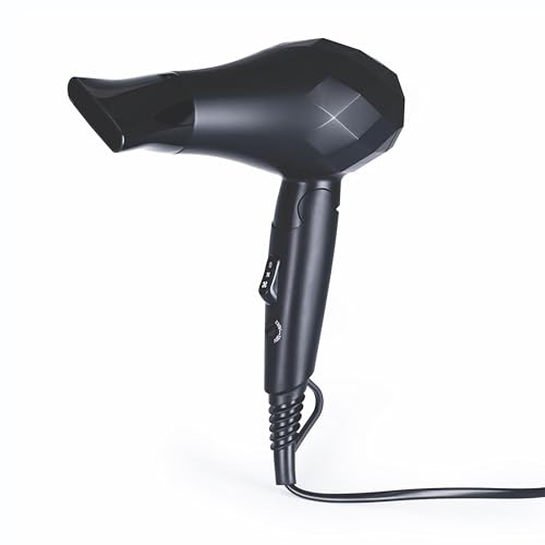 IONOS Travel Hair Dryer with Status Styling Technology - 1000W, 2 Speeds, Dual Voltage, Folding & Lightweight (IONTHD1PB10)