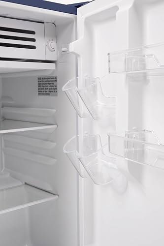 Frigidaire Mini Refrigerator, Compact Freezer Compartment, Adjustable Thermostat Control, Reversible Door, Contemporary Series, 4.5 cu ft, Blue on Fridge.com