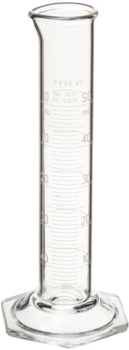 Image of Pyrex Double Metric Scale Economy Graduated TC Cylinder, 500ml Capacity, 50mm OD x 390mm Height (Case of 8)