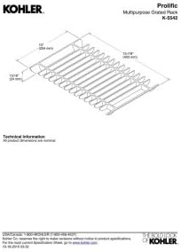 KOHLER K-5542-0 Prolific Multipurpose Grated Rack, Dish Rack, Defrosting Rack, Dishwasher Safe, White image 5