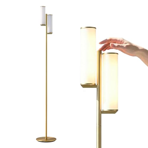 Brightech Gemini Dimmable Floor Lamp with Two Lights - Modern Tall