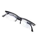 tide Optical Adjustable Focus Reading Glasses Dial Vision Eyeglasses, 6D to +3D Diopters Glasses for Reading Distance Vision Unisex