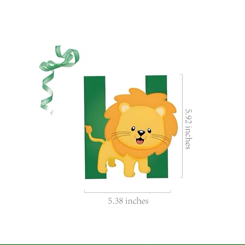 Image of Juzfun Happy Birthday Letter Banner Animal Kingdom Themed Alphabet Letters Wall Hanging Decoration Glossy Paper Material