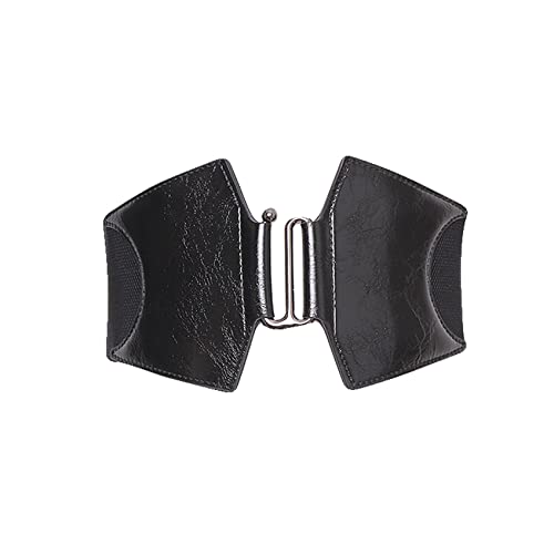 ZHDXW Femmes Corset Ceinture Large Élastique Ceintures Robe Ceinture Corset À Lacets Ceinture en Cuir Cinch Ceinture Ceintures Dames Ceinture Vintage,Le Noir Cover
