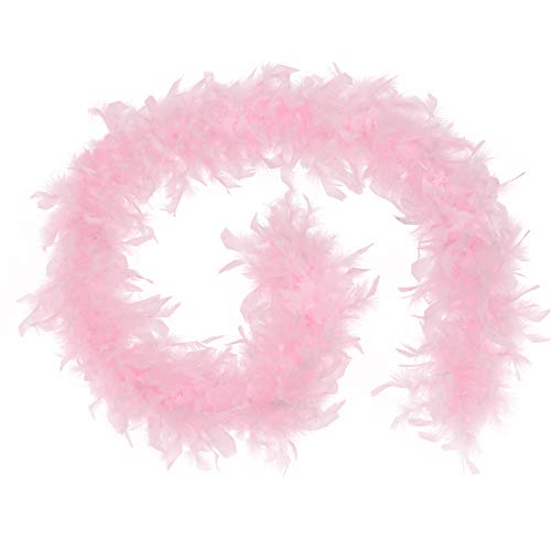Handy Lidy 72" Long Thin Weight Turkey Chandelle Boa Women Adult Feather Boas, Baby Pink, 72" Long