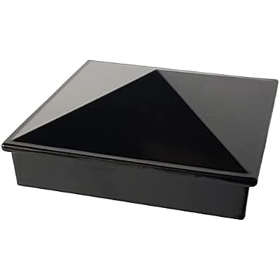 3" x 3" Pyramid Post Cap, Cast Aluminum, Designed for Metal Posts - Pressure Fit Installation - Glossy Black (DHPPC30F)