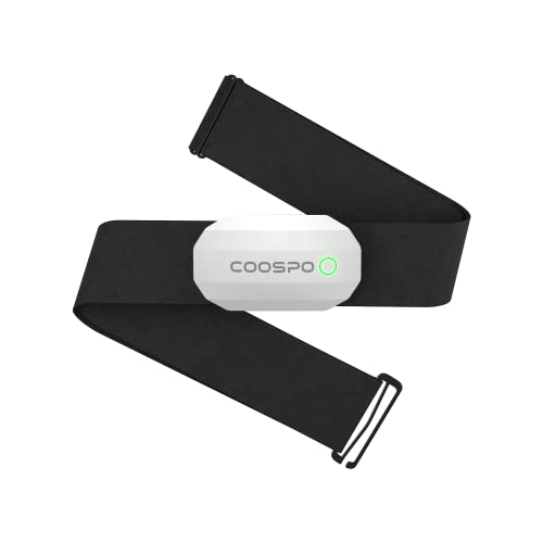 COOSPO Bluetooth Heart Rate Monitor Chest Strap H808S, ANT+ BLE HR Monitor Chest, HRM IP67 Waterproof, 300H Battery Life
