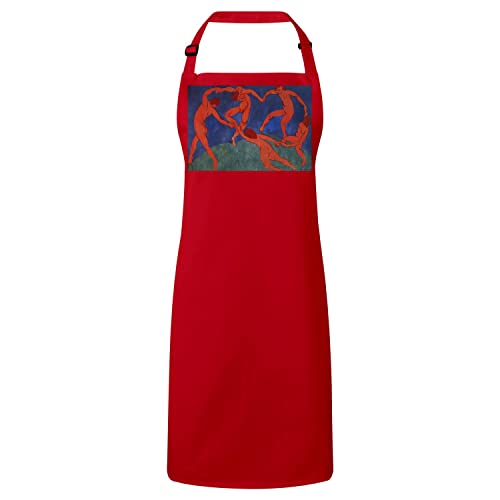 Tablier cuisine premium rouge anti-taches imprimé Matisse pour cuisiner sans salir vos vêtements