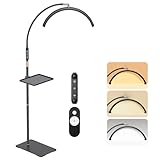 Mznoo Lash Light, Half Moon Lamp with Tool Tray, LED Moon Light for Eyelash Extensions, Flexible and Adjustable Color Modes, Suitable for Beauty Salons and Beginner DIY (Black)