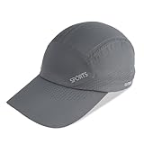 GUTISHI Quick Dry Running Hat Adjustable Cooling Baseball Hat Breathable Sport Cap Reflective UPF 50+ Sun Protection Run Hats for Womens and Mens Grey