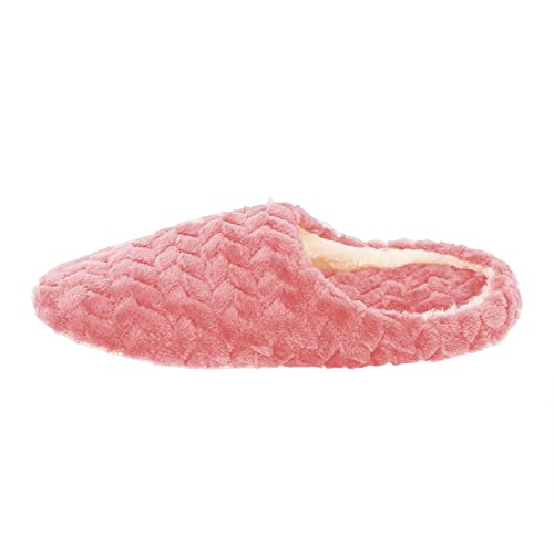 Pantuflas de casa para mujer, antideslizantes, de felpa, informales, para nieve, con forro cálido de piel sintética para dormitorio, sala de estar, rosso, 42-43