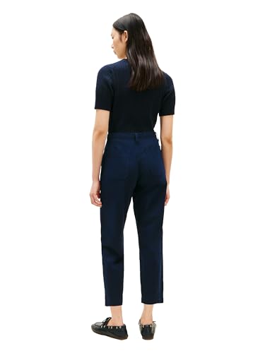 Image of Tommy Hilfiger Women's Twill Straight Chino Pants with Stretch Mid Rise Ankle Pants