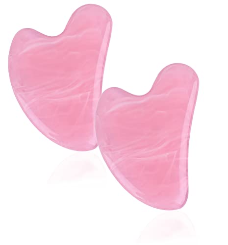 2PCS Gua Sha Tool - Asian Beauty Secret, Guasha for Facial Microcirculation/Removes Toxins/Prevents Wrinkles/Boost Radiance of Complexion