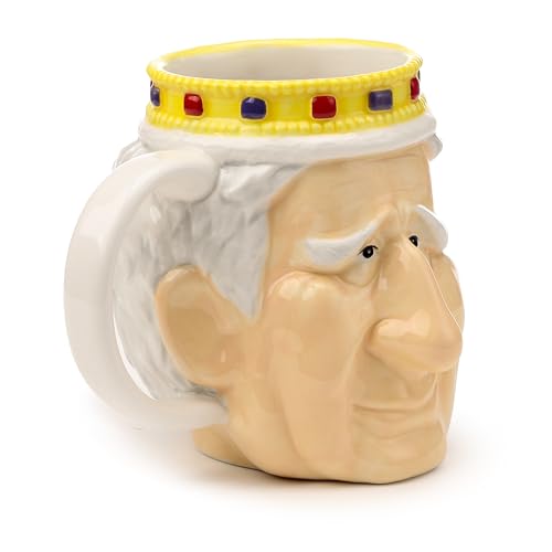 Taza de cerámica con forma de cabeza King Charles III miniatura 7