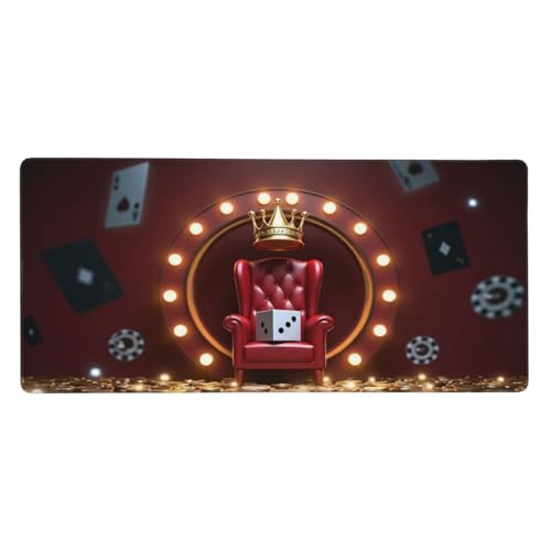 Grand tapis de souris de jeu casino rouge pour bureau et PC