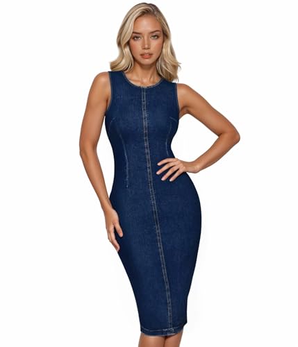 Image of Hybrid & Company Women's Sleeveless Denim Dress