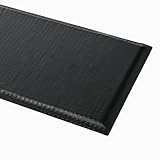 GOOFCXO 3 x 5 FT Anti Fatigue Mats Industrial 15/16 Inch Thick Soft Sponge Ergonomic Mat Durable Heavy Duty Diamond Plate for Standing Non Slip Industrial Grade Floor Mat for Leg & Back Pain (Black)