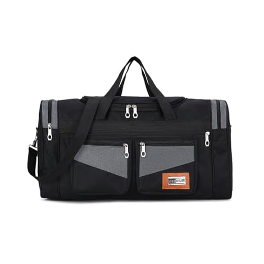 Mala Viagem Bolsa Resistente Grande com alça de ombro Bolsa Mala de Mão Extra Grande Transversal Viagem Espaçosa 10 Kg Bordo Academia Mochila Passeio Bolsa de Pesca GG XGG (PRETO)