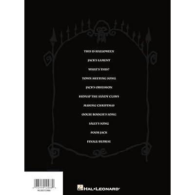 Tim Burton's: The Nightmare Before Christmas | Sheet Music Songbook | Piano Vocal Guitar Arr. for Movie Soundtrack Fans | 11 Iconic Halloween and ... for Piano and Voice (Piano Vocal Series) Paperback November 1, 1993