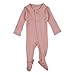 L'ovedbaby Unisex-Baby Organic Cotton Footed Overall, Mauve, 0-3 Months
