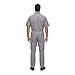 Natural Uniforms Mens Short Sleeve Zip Up Coverall, Stain and Wrinkle Resistant (Grey, Small Tall)