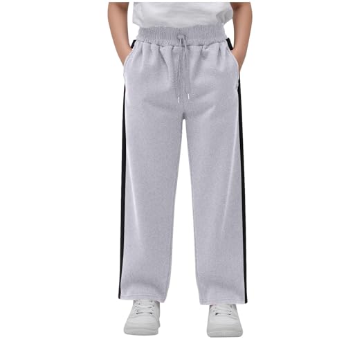 Beessbest Wide Leg Sweatpants for Kids Unisex Cotton Baggy High Waist Joggers Casual Workout Athletic Sweat Pants 5-16Y