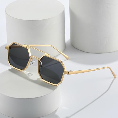 Lunettes de soleil rétro double pont anti-éblouissement UV400 pour homme et femme - 2