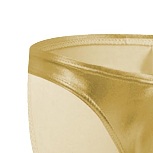 JEsilunmaMY Men's Metallic Shiny Bikini Briefs Low Rise Bulge Pouch Bikini Swimsuit Sexy Panties G-String Thongs Underpants2
