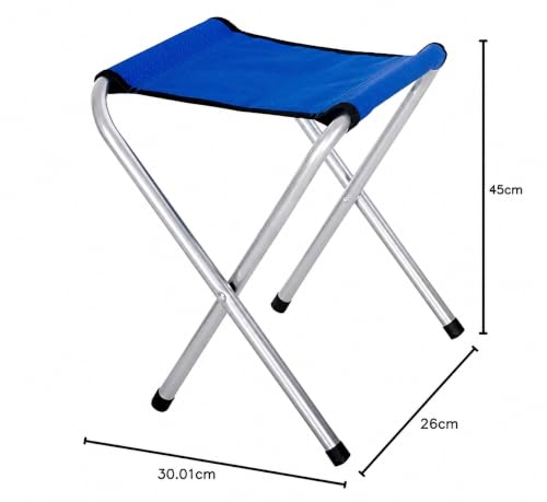 Image of Portable Folding Camping Stool, Outdoor, Lightweight Chair Heavy Duty Camping Fishing Hiking Picnic Garden BBQ Stool, Travelling Perfect Adult, (Pcs-1 ; Blue).
